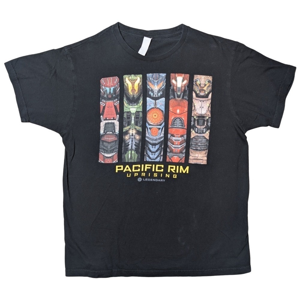 Pacific Rim Men's Large Black Graphic Short Sleeve Tee‎ Shirt